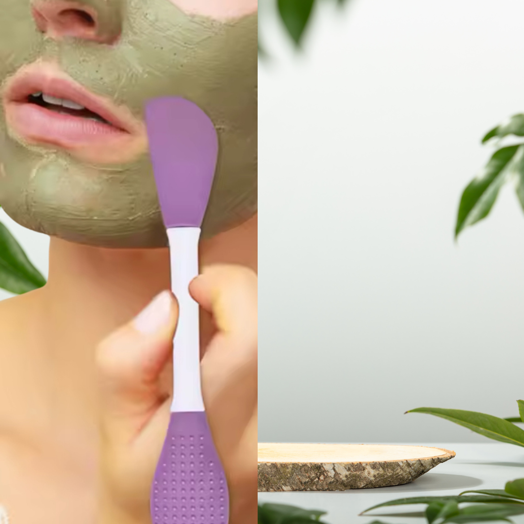 Dual Head Silicone Face Mask Applicator Facial Pore Cleanser Double Sided Brush