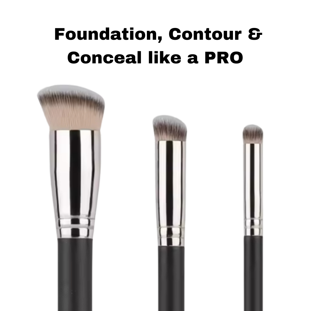 3pcs It Girl Foundation, Contour & Conceal Makeup Brushes