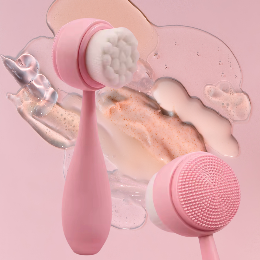 Deep Pore Double-Sided Silicone Facial Cleansing & Exfoliating Brush