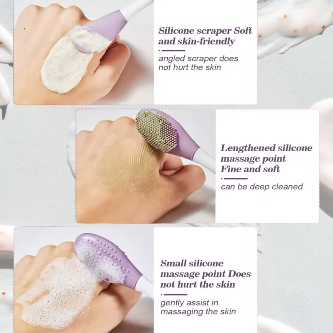 Dual Head Silicone Face Mask Applicator Facial Pore Cleanser Double Sided Brush