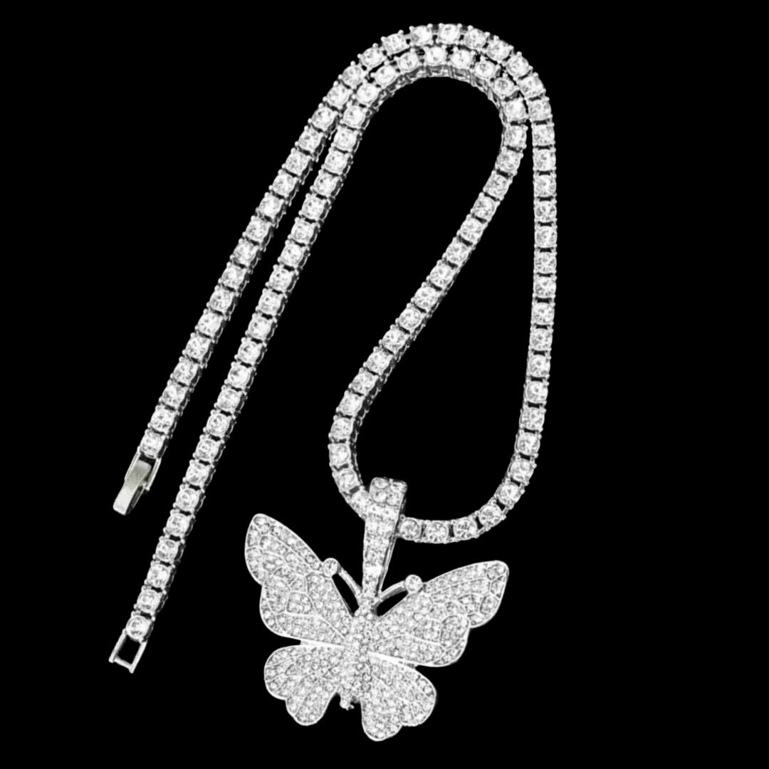 Butterfly Pendant Tennis Necklace – LUXE BY MIA - Main Image