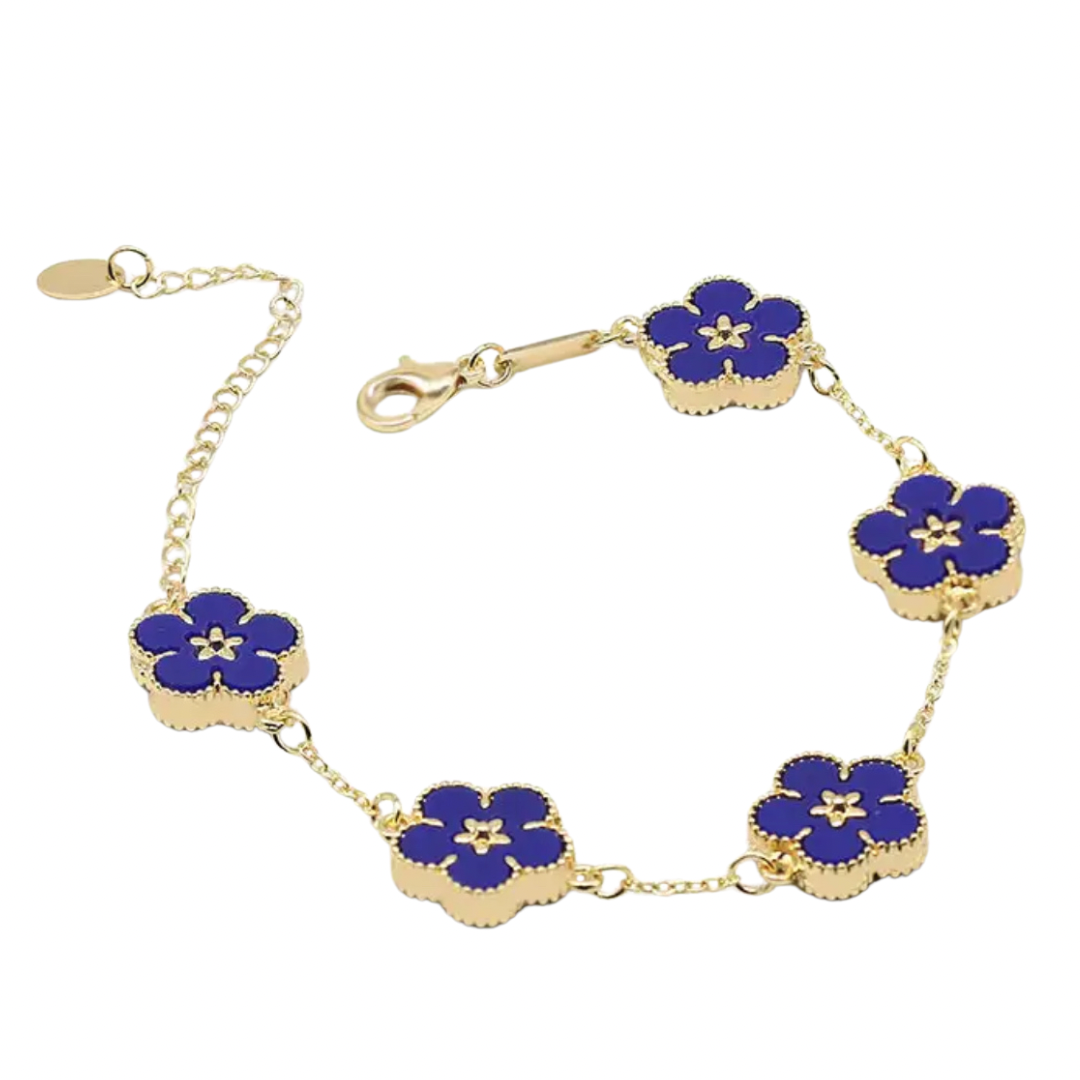 Royal Blue Double Sided Flower Bracelet