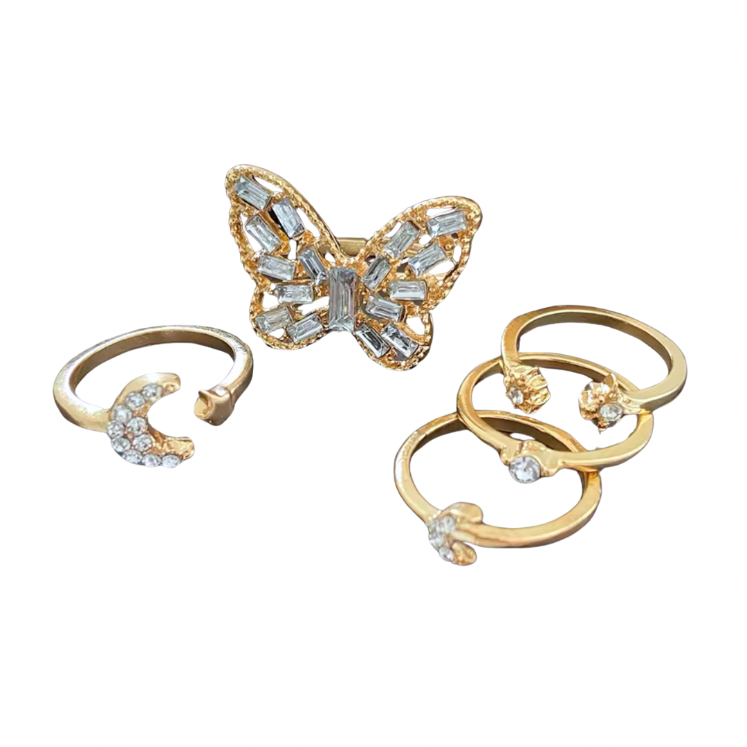 Babe Alert 5 Pcs Knuckle Rings
