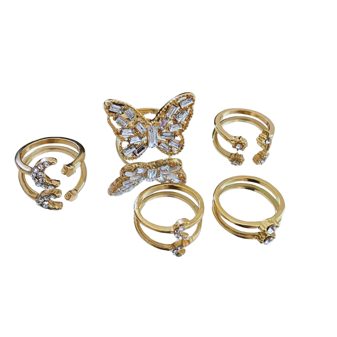 Babe Alert 5 Pcs Knuckle Rings