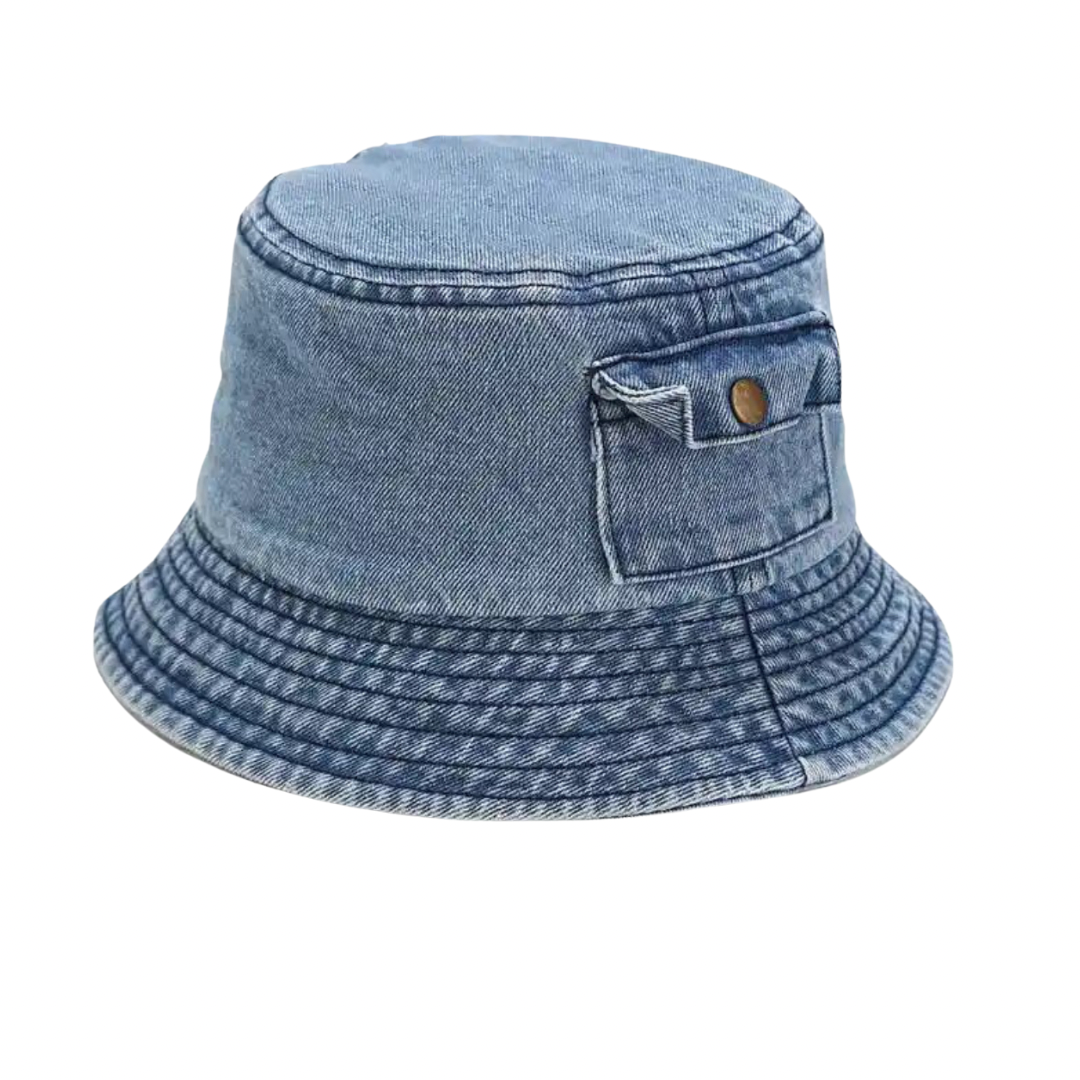 Denim Pocket Bucket Hat