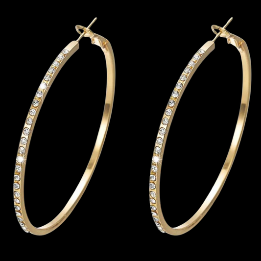 Medium Rhinestone Hoop Earrings