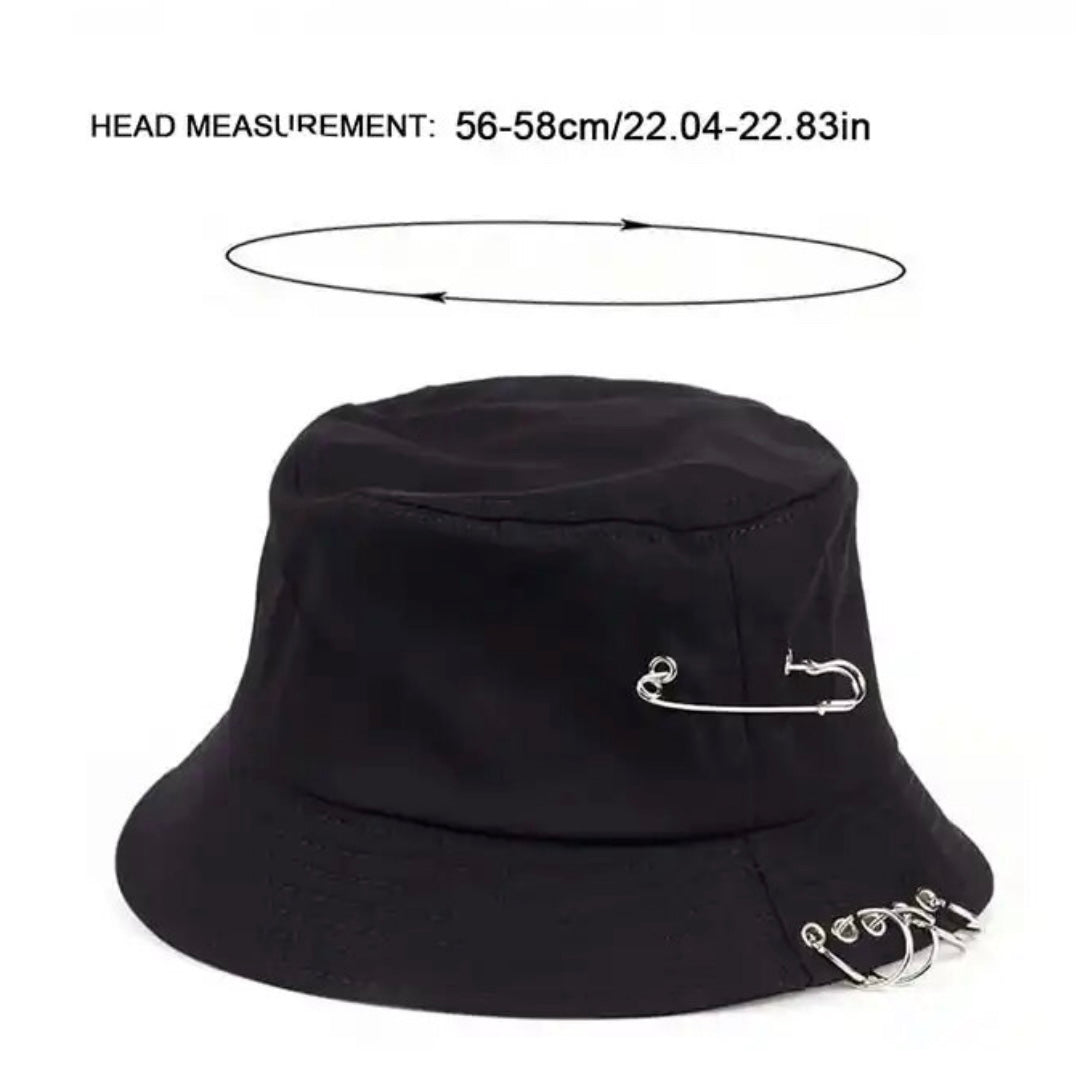 Iron Pin Rings Bucket Hat