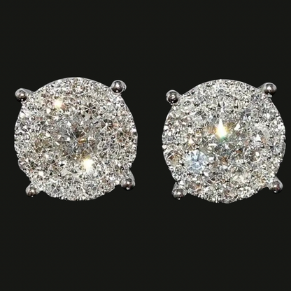 Cubic Zircon Screw Back Stud Earrings