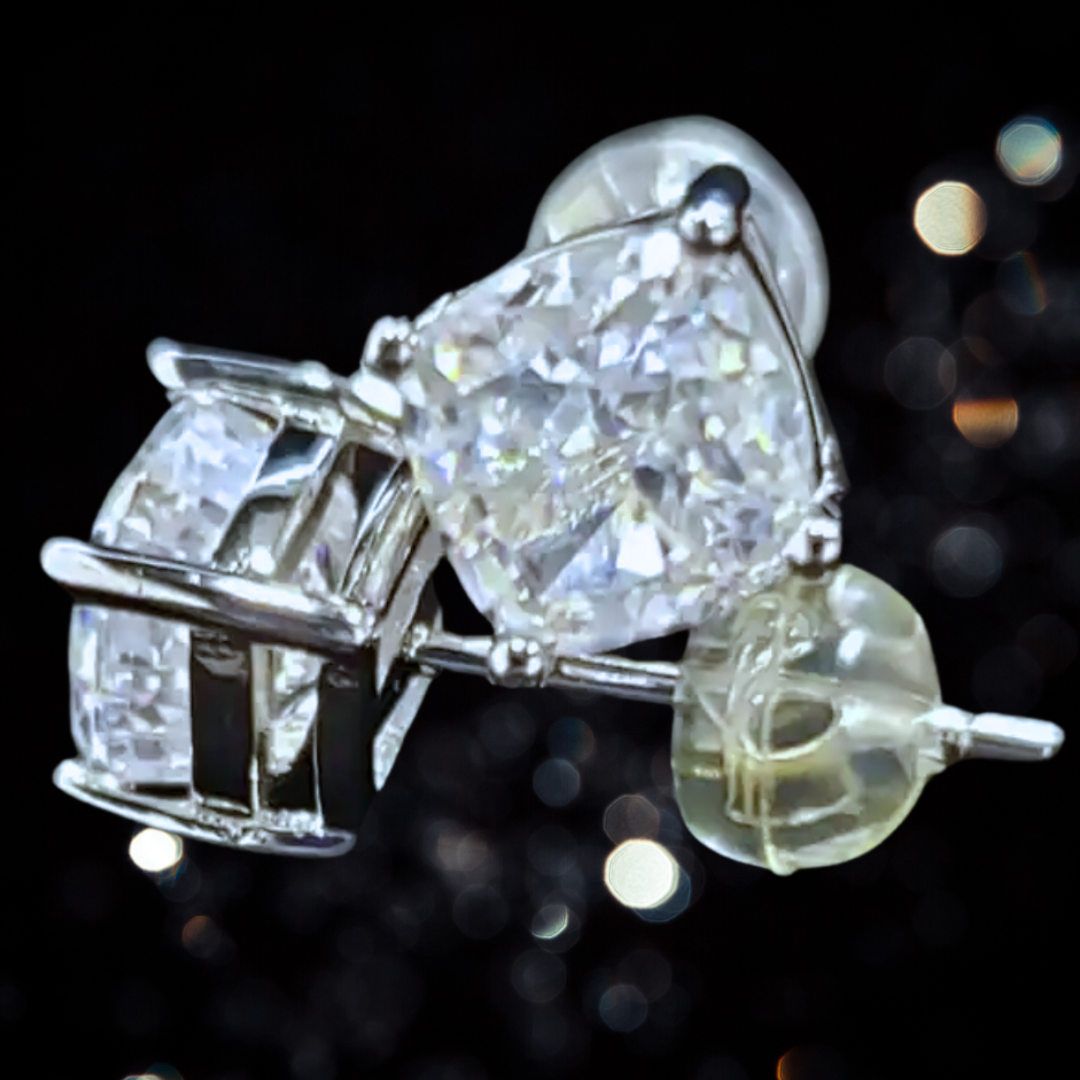 Crystal Cushion Cut Stud Earrings