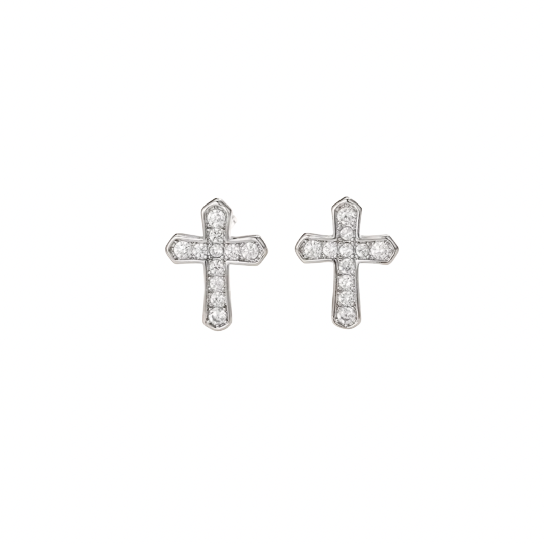 Men’s Small Cross Stud Earrings
