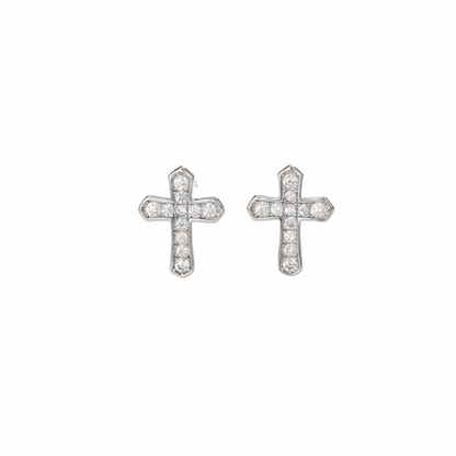 Men’s Small Cross Stud Earrings