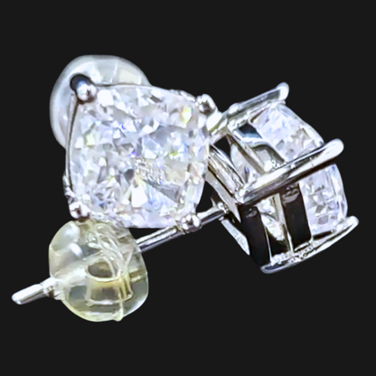 Crystal Cushion Cut Stud Earrings