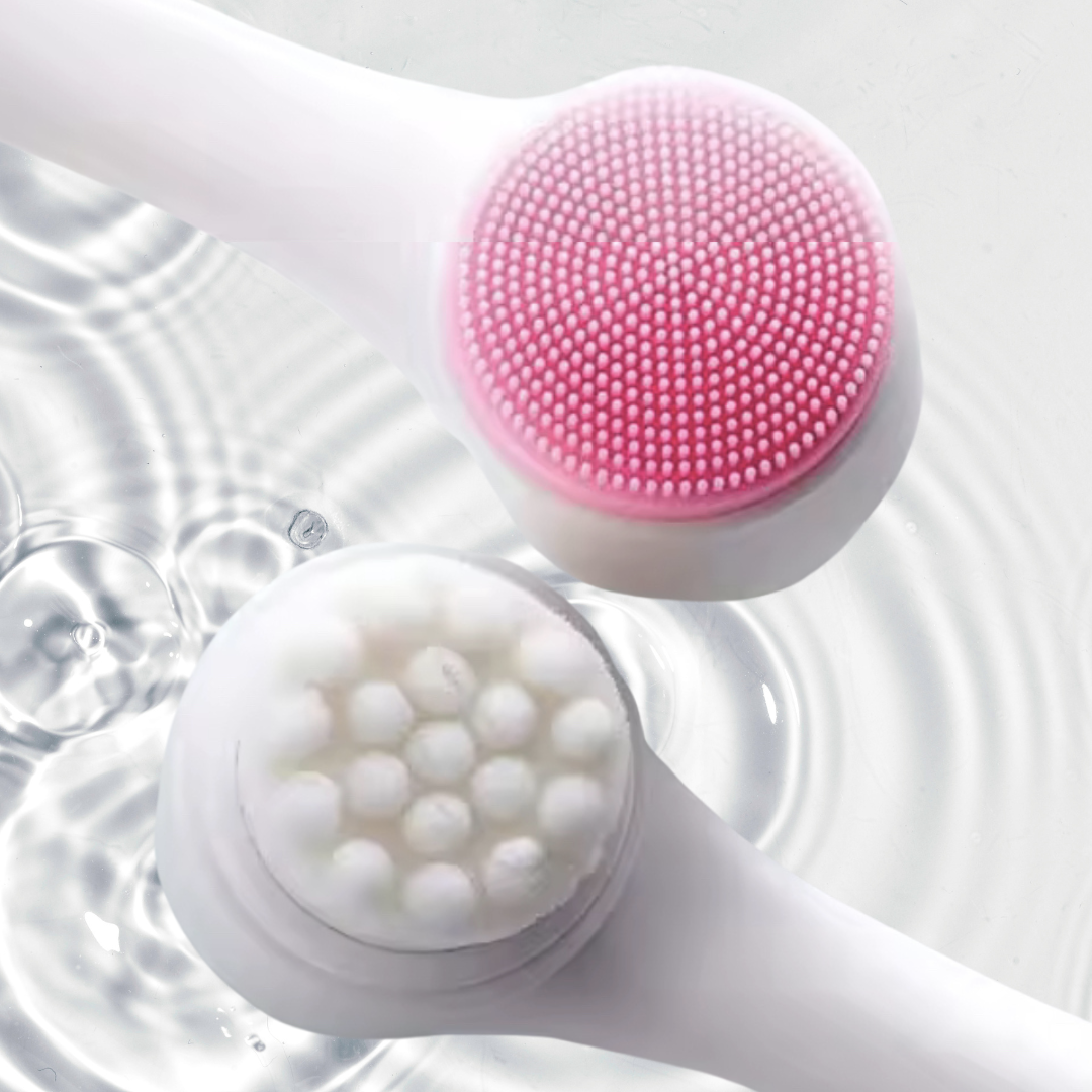 Double-Sided Silicone Manual Facial Cleanser Deep Cleansing Pore Minimizing Brush