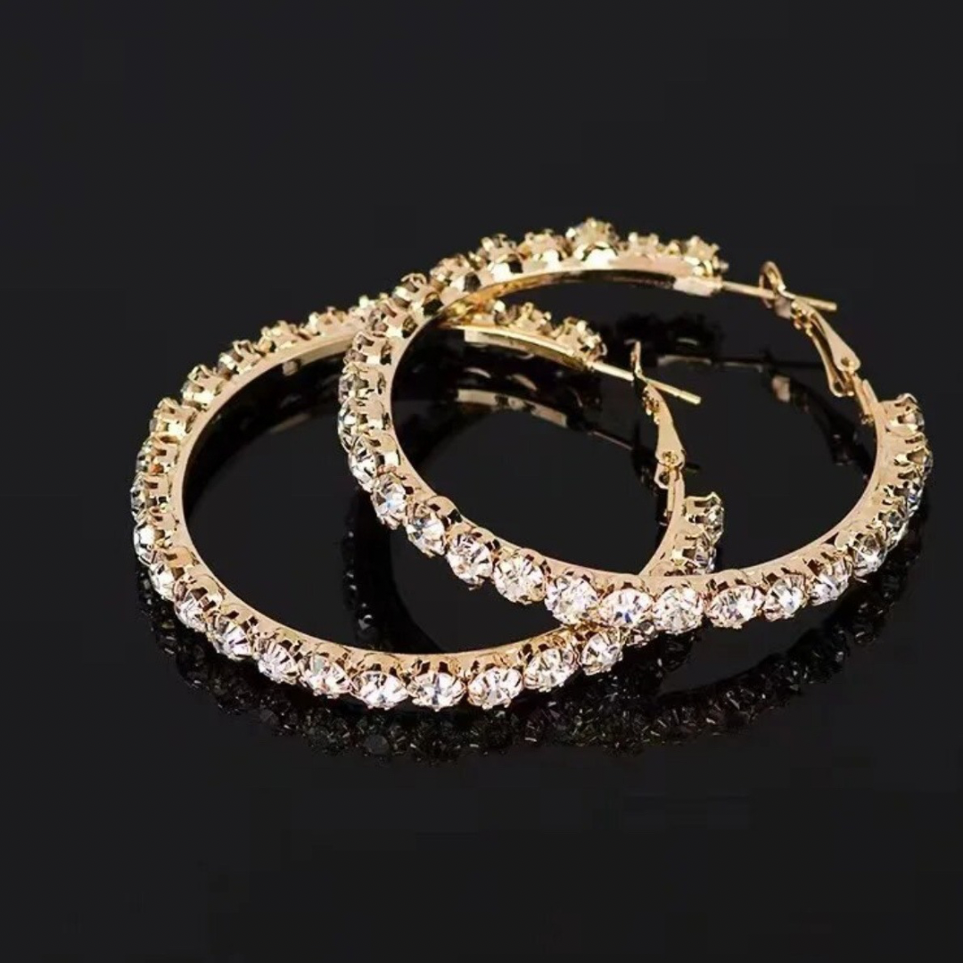 Crystal Big Hoop Earrings