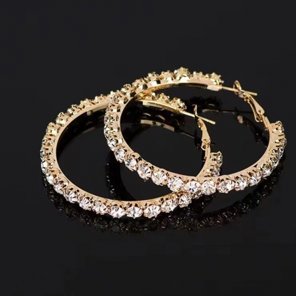 Crystal Big Hoop Earrings