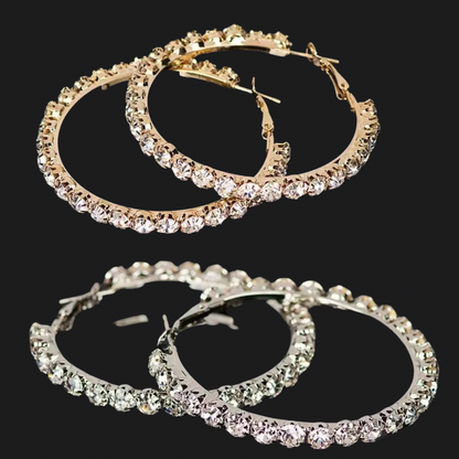 Crystal Big Hoop Earrings