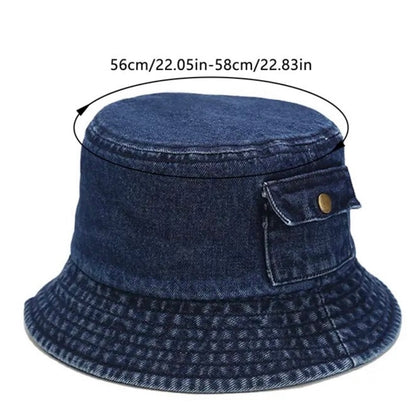 Denim Pocket Bucket Hat