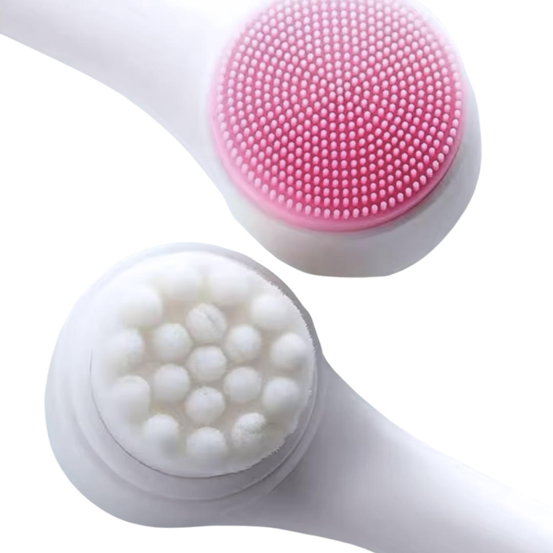 Double-Sided Silicone Manual Facial Cleanser Deep Cleansing Pore Minimizing Brush