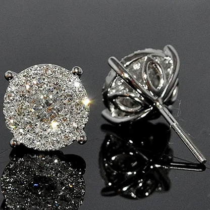 Cubic Zircon Screw Back Stud Earrings