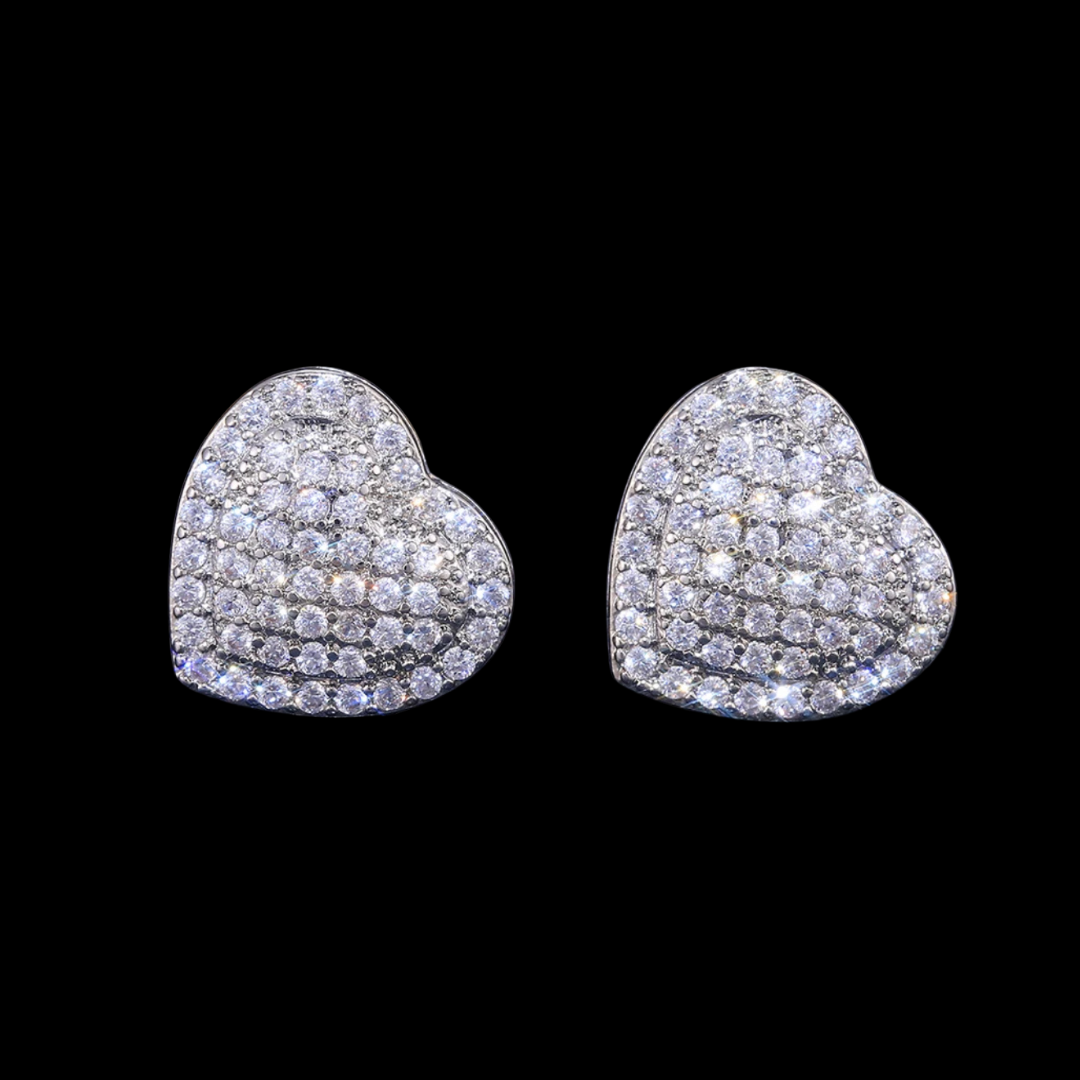 Zirconia Small Heart Stud Earrings