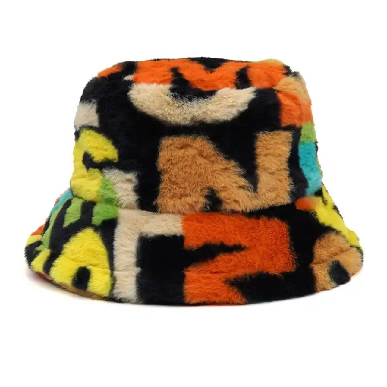 Retro faux fur bucket hat