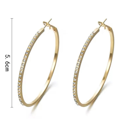 Medium Rhinestone Hoop Earrings