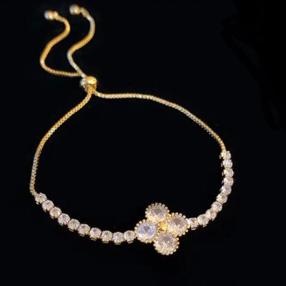 2 Pieces Zircon Flower Bracelet