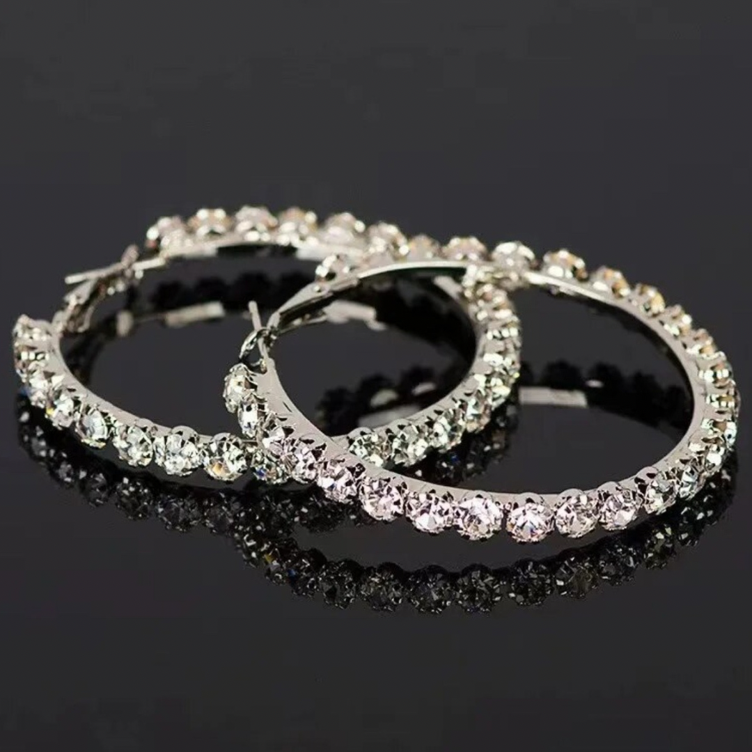 Crystal Big Hoop Earrings