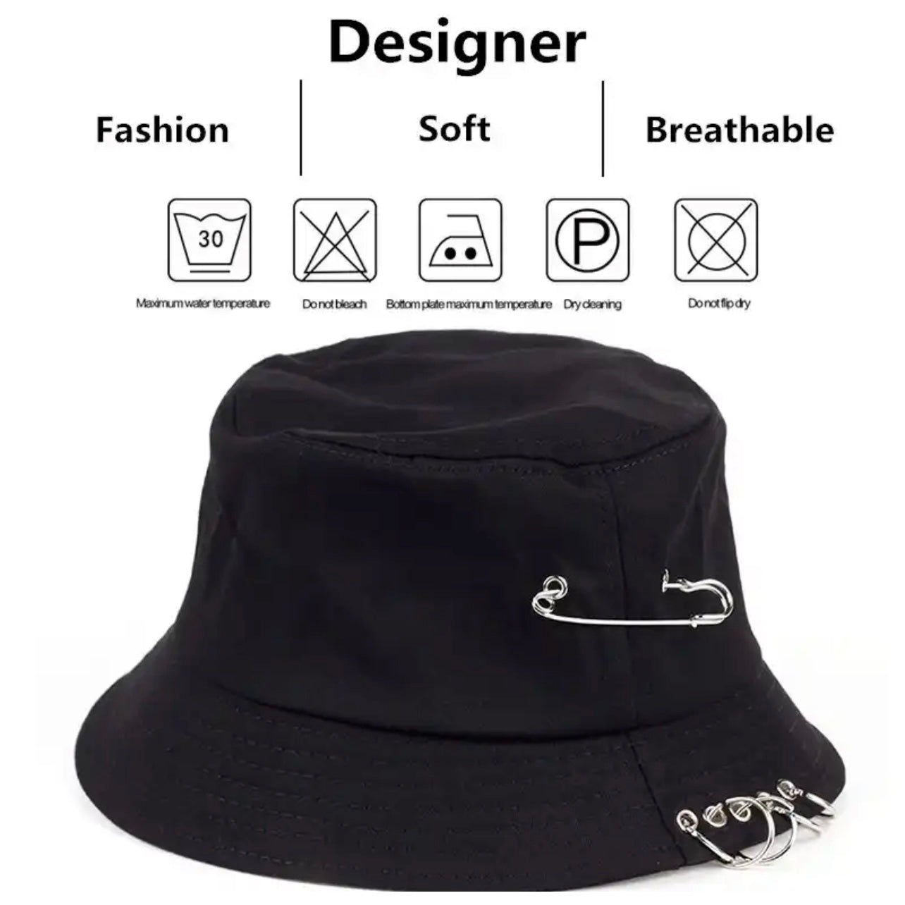 Iron Pin Rings Bucket Hat