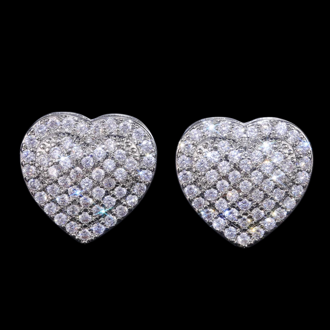 Zirconia Small Heart Stud Earrings