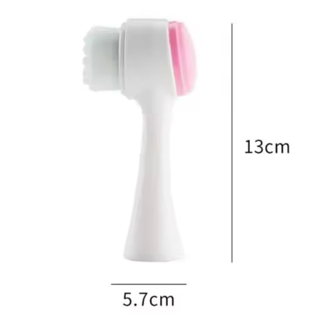 Double-Sided Silicone Manual Facial Cleanser Deep Cleansing Pore Minimizing Brush