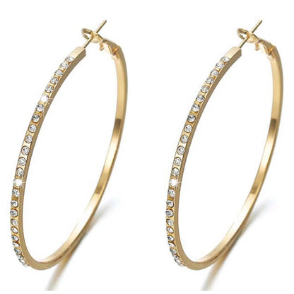 Medium Rhinestone Hoop Earrings