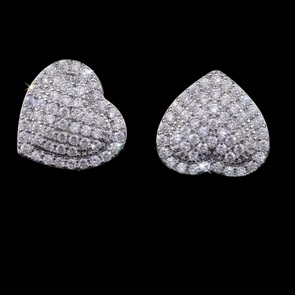 Zirconia Small Heart Stud Earrings