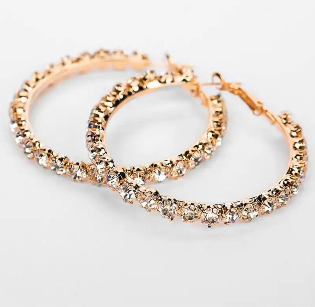 Crystal Big Hoop Earrings