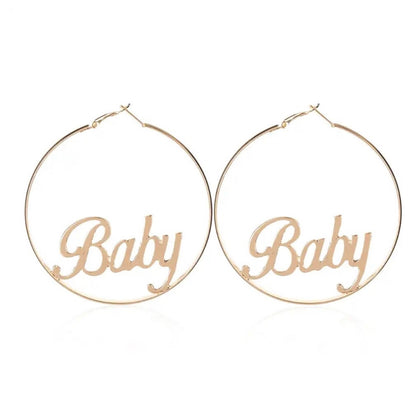 BabyGirl Letter Hoop Earrings