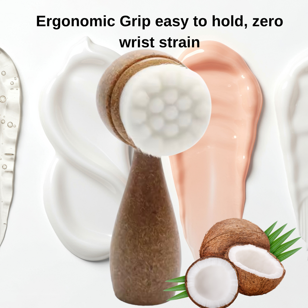 Eco-Luxe Coconut Shell Double Sided Exfoliating Facial Brush