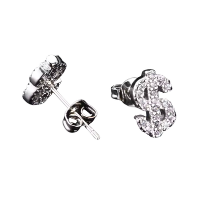 Men’s Small Dollar Sign Stud Earrings