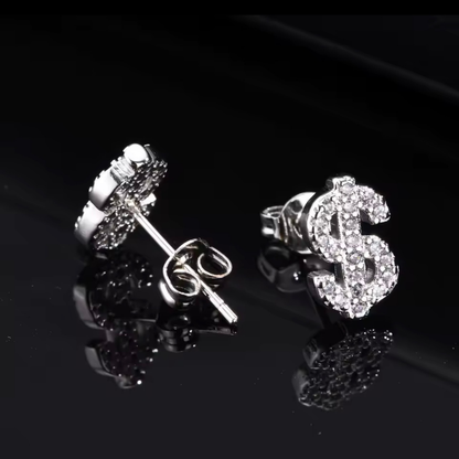 Men’s Small Dollar Sign Stud Earrings
