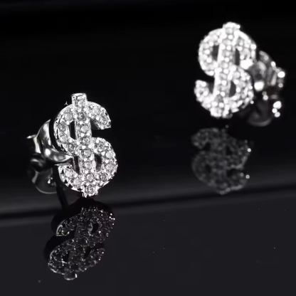 Men’s Small Dollar Sign Stud Earrings