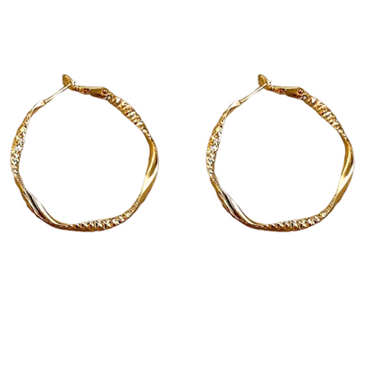 Geometric Twisted Medium Hoop Earrings