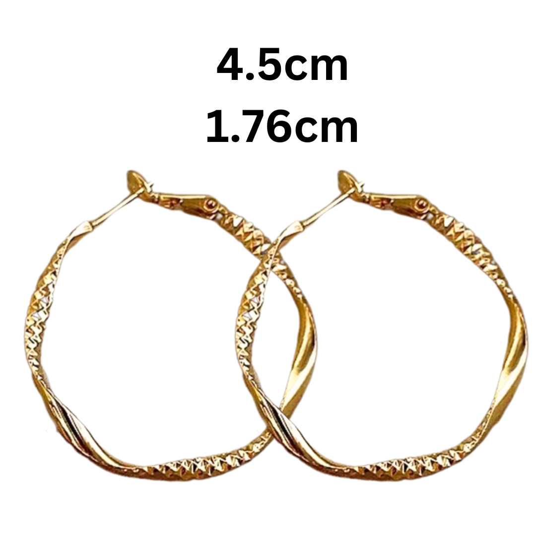 Geometric Twisted Medium Hoop Earrings