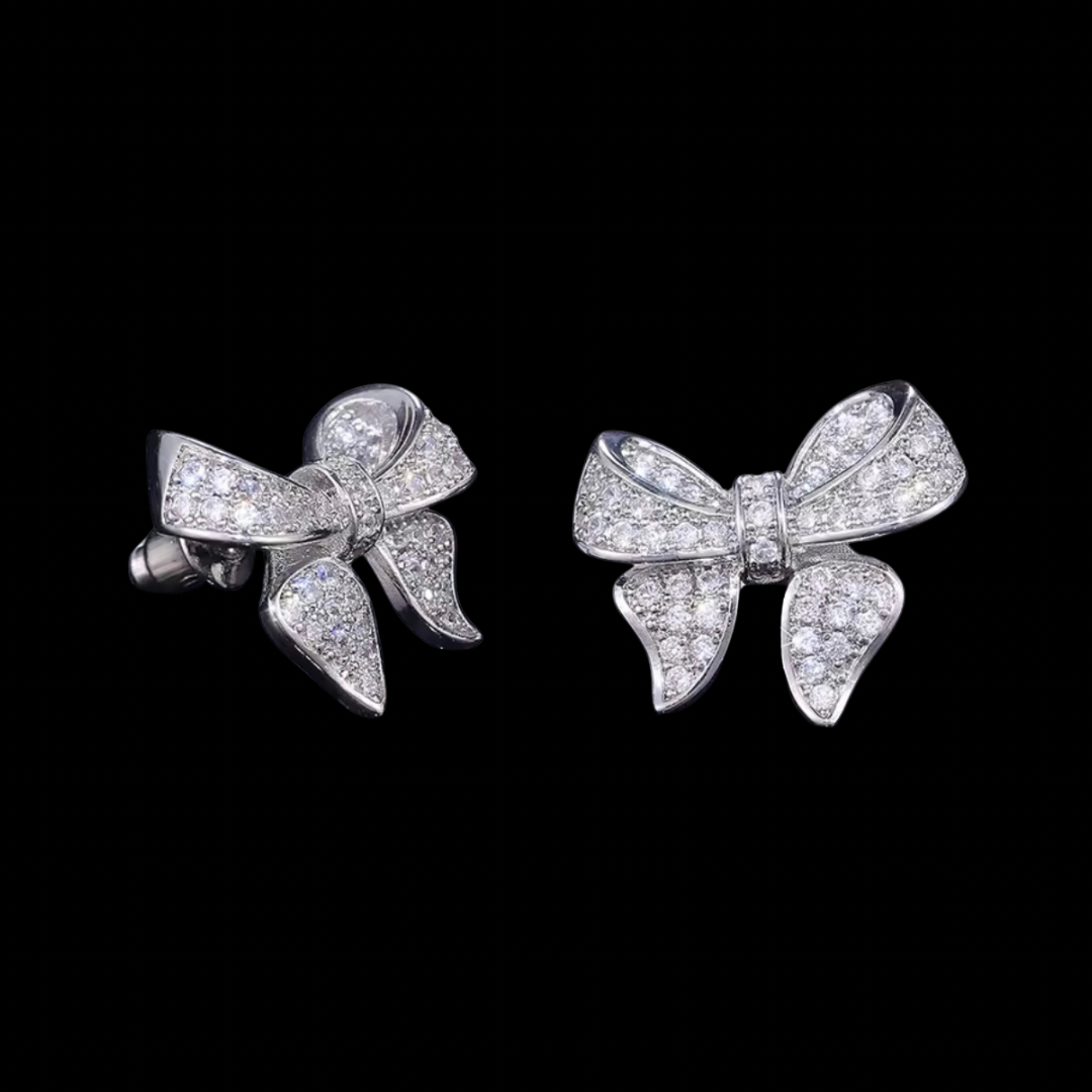 Small Sliver Bowknot Studs Earrings