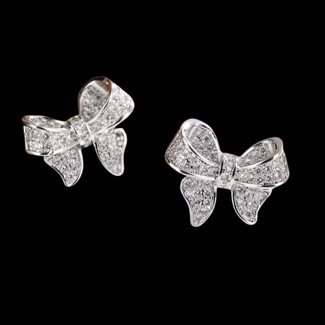 Small Sliver Bowknot Studs Earrings