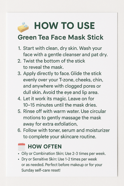 Green Tea Face Mask Stick