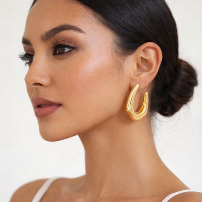 Sculpted Curve Hoops