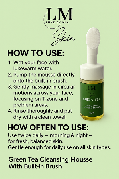 Green Tea Cleansing Mousse With Built In Brush