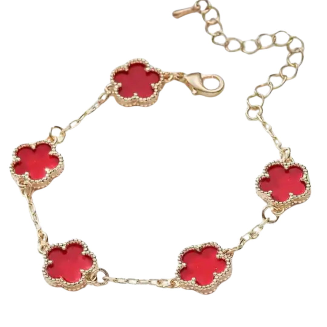 Red Flower Shaped Bracelet