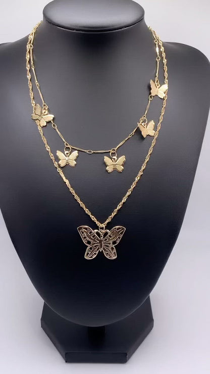 Butterfly Choker Pendant Necklace